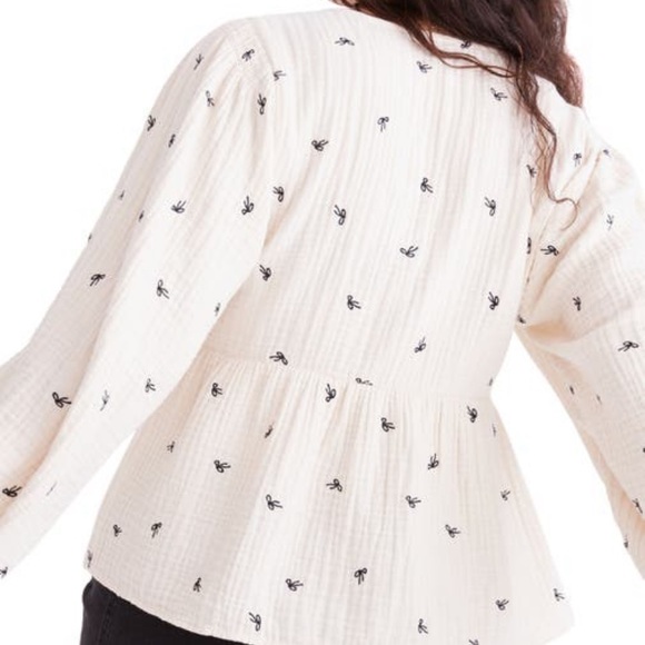 NWT Madewell embroidered bow top - Picture 3 of 7